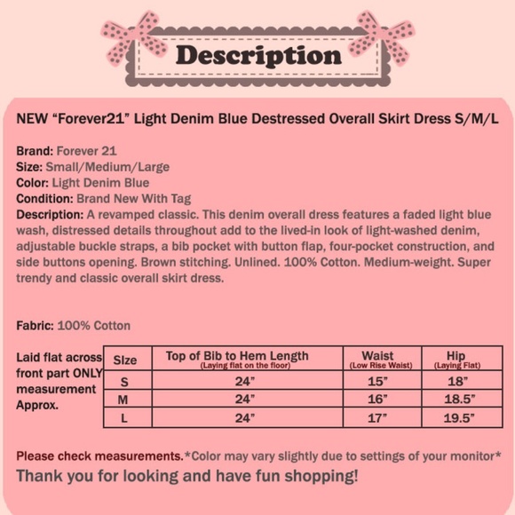 Last ☝️Blue Denim Distressed Overall Skirt Dress - Picture 8 of 8